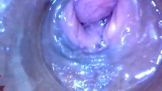 Inside pussy of beautiful japanese milf endoscope