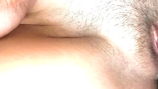 Teen pussy close up white pussy juice appears on dick